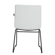 Zylar Leather/Polyester Office Guest Chair with Powder-Coated Stainless Steel Base White Office Chair Leisuremod