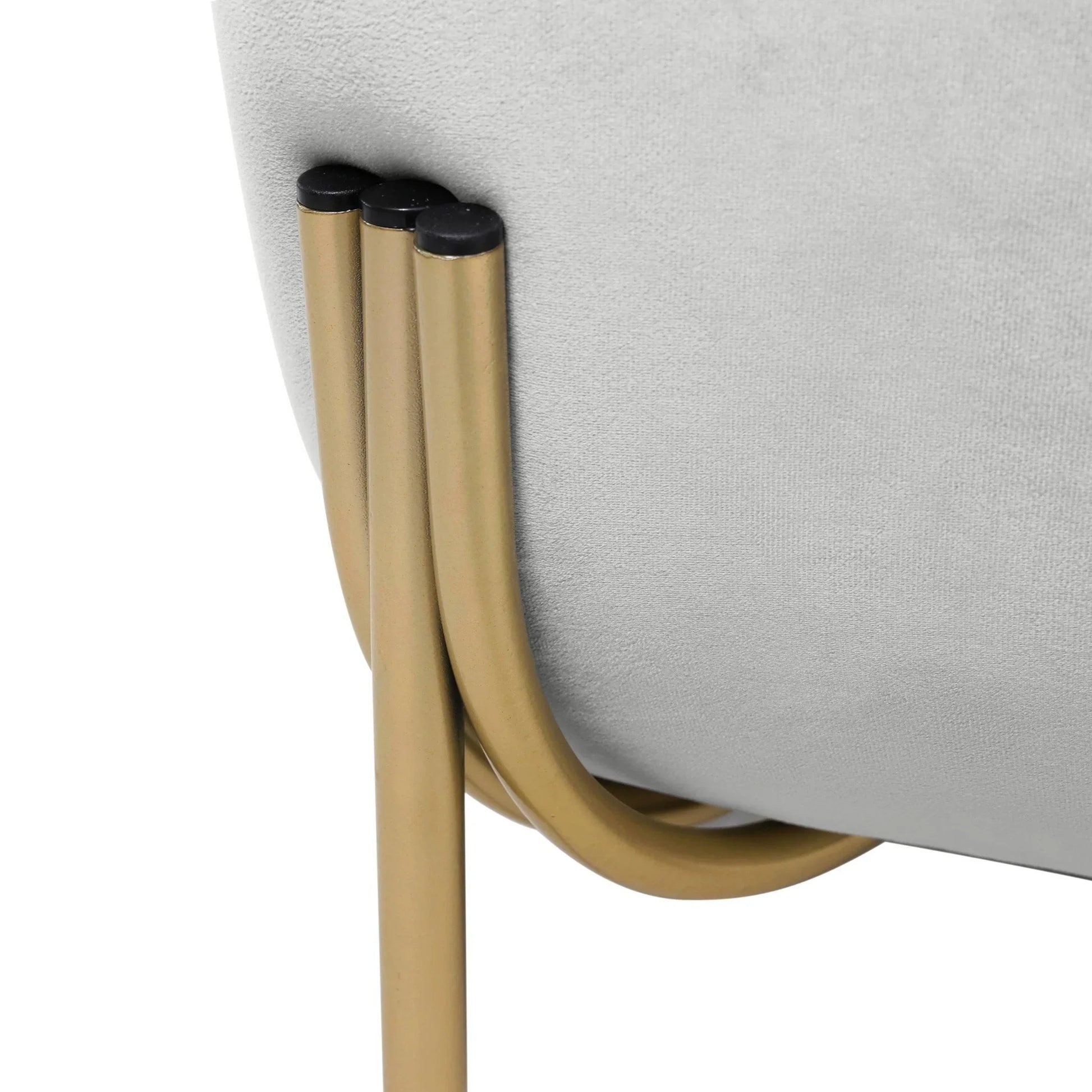 Zuno Upholstered Single Seater Sofa in Velvet with Gold Iron Legs - Elax Furniture