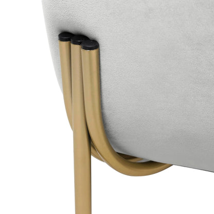 Zuno Upholstered Single Seater Sofa in Velvet with Gold Iron Legs - Elax Furniture