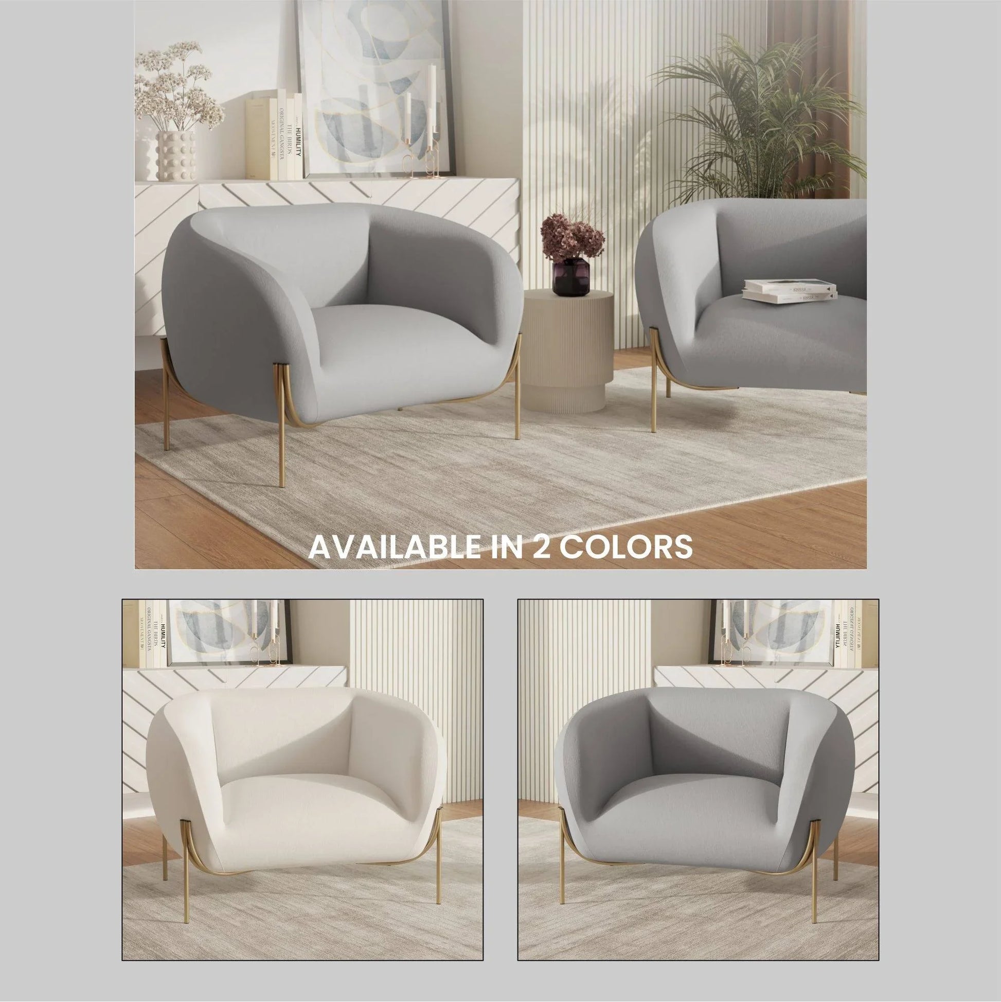 Zuno Upholstered Single Seater Sofa in Velvet with Gold Iron Legs - Elax Furniture