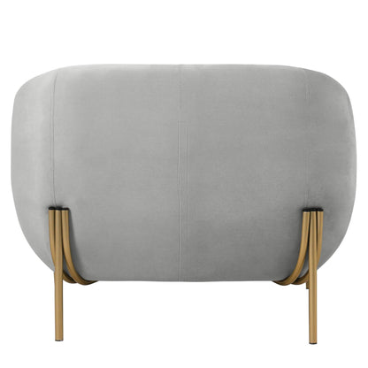 Zuno Upholstered Single Seater Sofa in Velvet with Gold Iron Legs - Elax Furniture