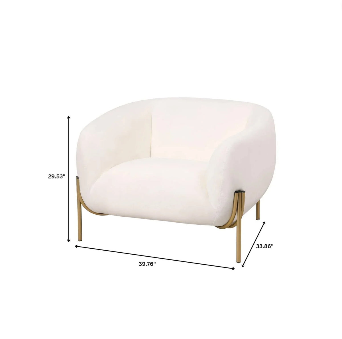 Zuno Upholstered Single Seater Sofa in Velvet with Gold Iron Legs - Elax Furniture