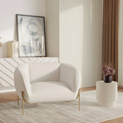 Zuno Upholstered Single Seater Sofa in Velvet with Gold Iron Legs - Elax Furniture