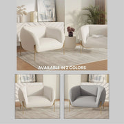 Zuno Upholstered Single Seater Sofa in Velvet with Gold Iron Legs - Elax Furniture