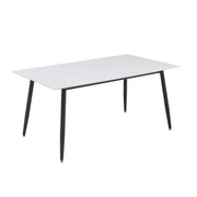 Zayle Rectangular Dining Table with a Sintered Stone Tabletop and a Stainless Steel Base
