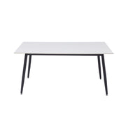 Zayle Rectangular Dining Table with a Sintered Stone Tabletop and a Stainless Steel Base