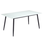 Zayle Rectangular Dining Table with a Sintered Stone Tabletop and a Stainless Steel Base