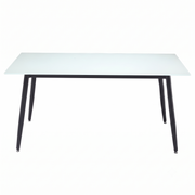 Zayle Rectangular Dining Table with a Sintered Stone Tabletop and a Stainless Steel Base