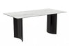 Zara Rectangular Dining Table with Glass/Sintered Stone Top and Stainless Steel Base