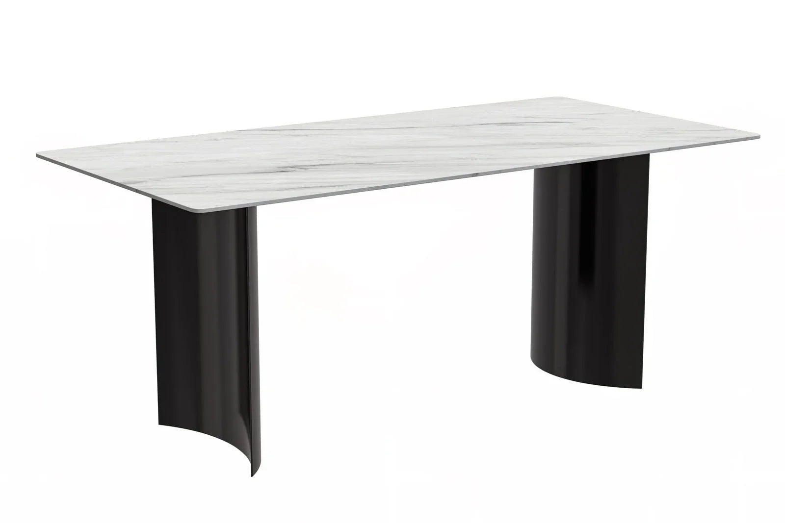 Zara Rectangular Dining Table with Glass/Sintered Stone Top and Stainless Steel Base - Elax Furniture