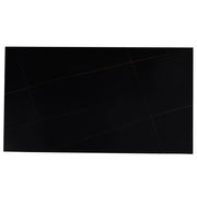 Zayle Modern Dining Table with a Rectangular Glass/Stone Tabletop in Steel