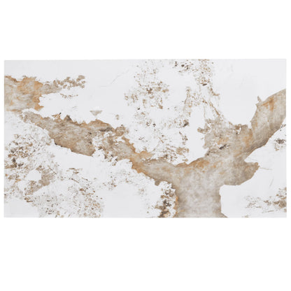 Zayle Modern Dining Table with a Rectangular Glass/Stone Tabletop in Steel