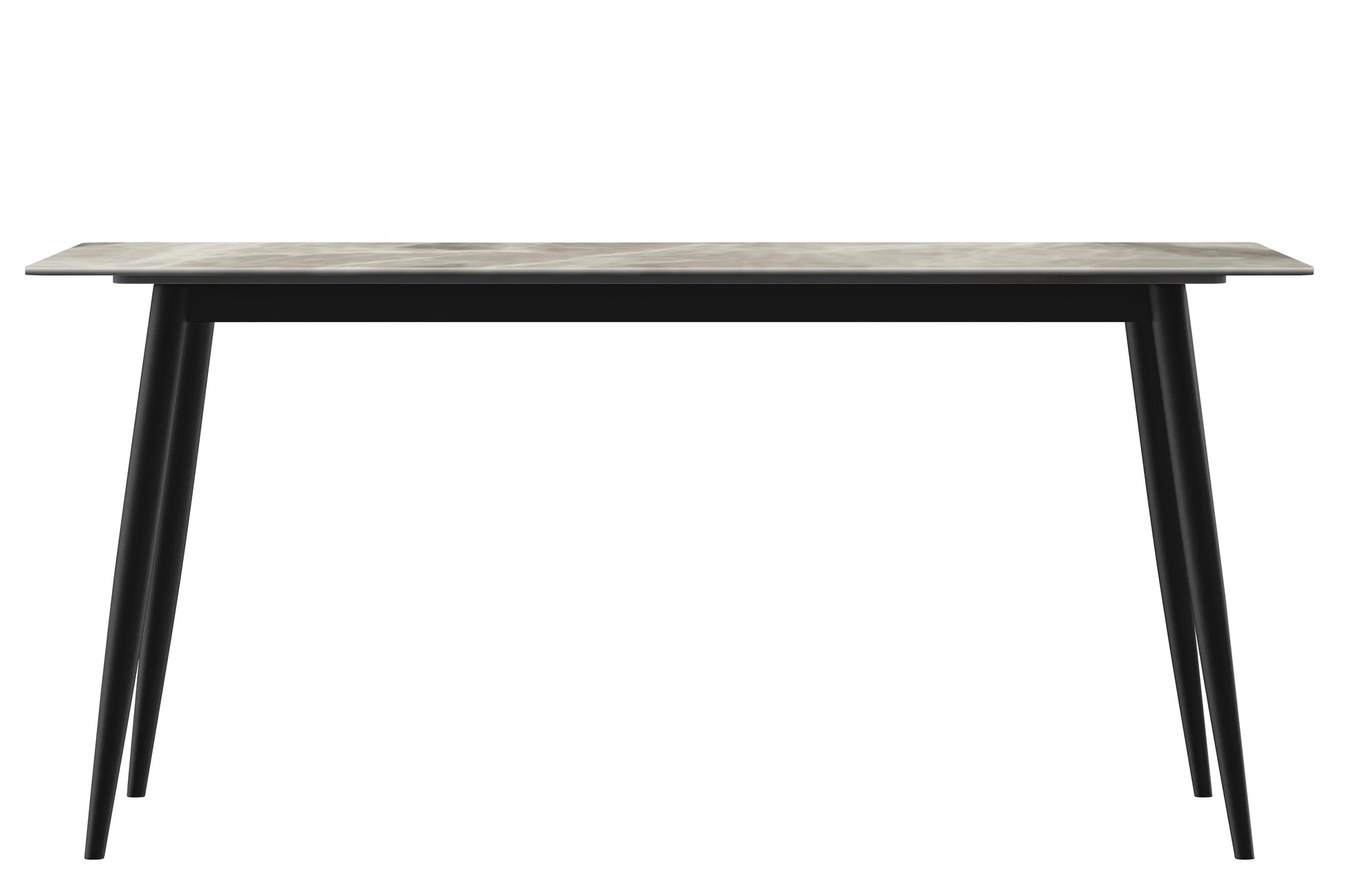 Zayle Modern Dining Table with a Rectangular Glass/Stone Tabletop in Steel - Elax Furniture