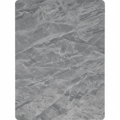 Zayle Modern Dining Table with a Rectangular Glass/Stone Tabletop in Steel