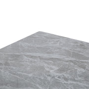 Zayle Modern Dining Table with a Rectangular Glass/Stone Tabletop in Steel