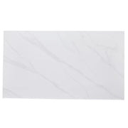 Zayle Modern Dining Table with a Rectangular Glass/Stone Tabletop in Steel