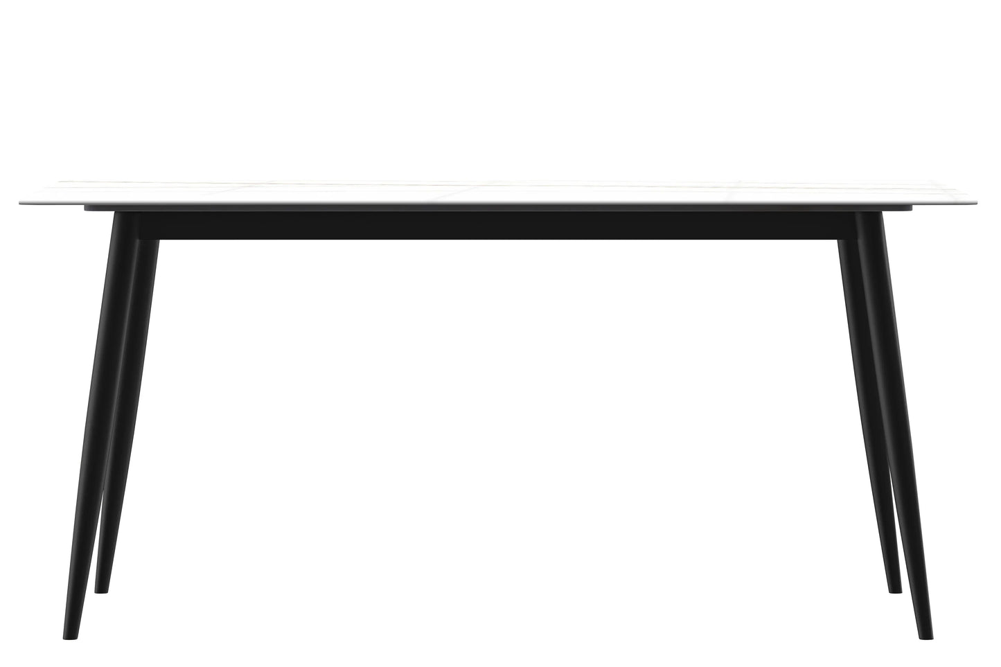 Zayle Modern Dining Table with a Rectangular Glass/Stone Tabletop in Steel - Elax Furniture