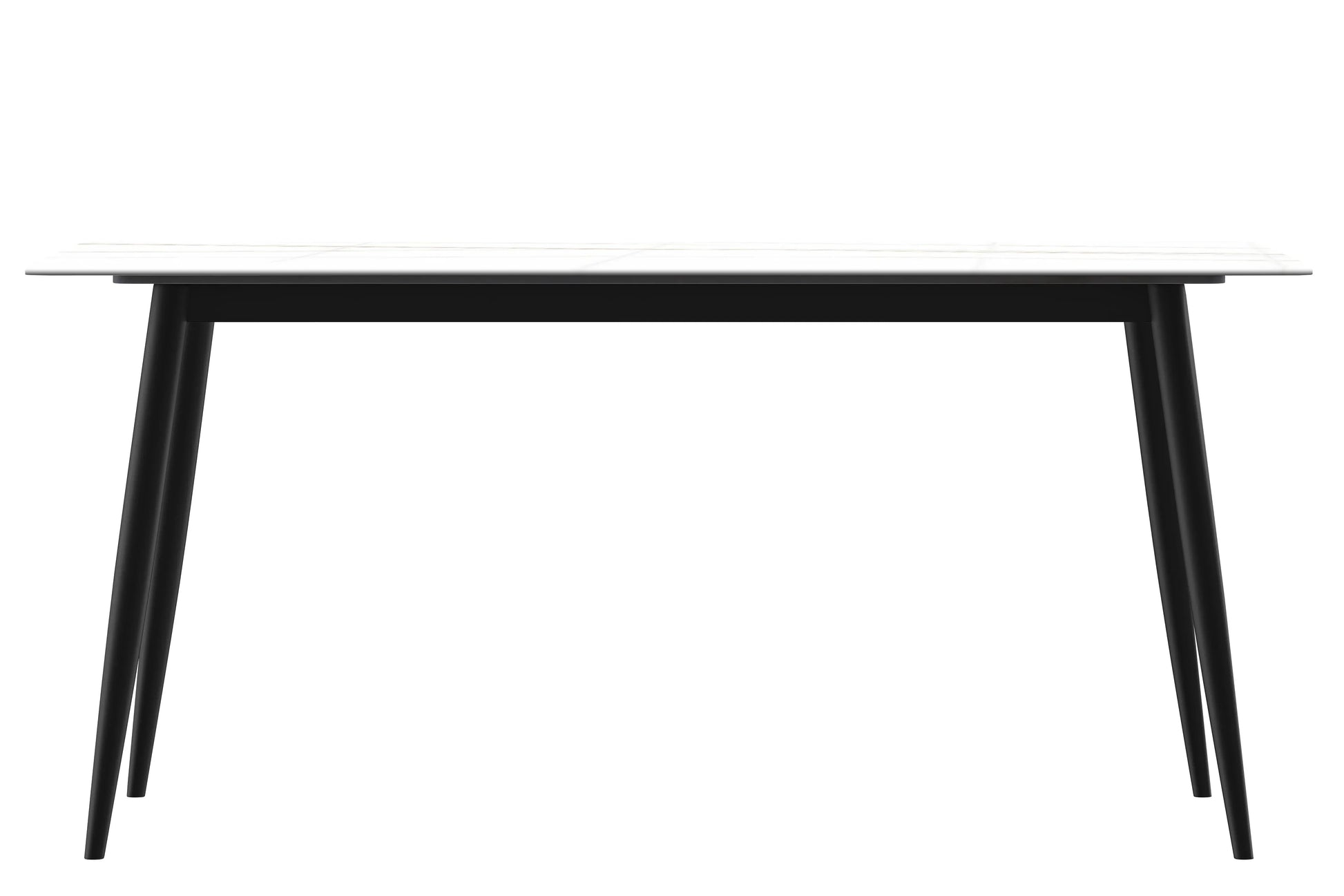 Zayle Modern Dining Table with a Rectangular Glass/Stone Tabletop in Steel - Elax Furniture