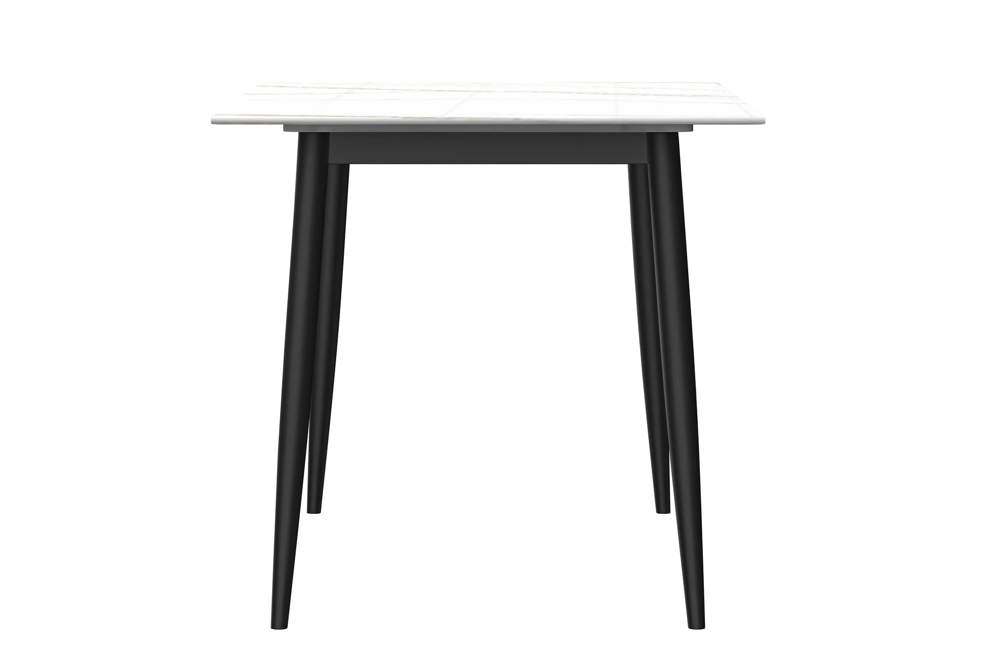 Zayle Modern Dining Table with a Rectangular Glass/Stone Tabletop in Steel - Elax Furniture