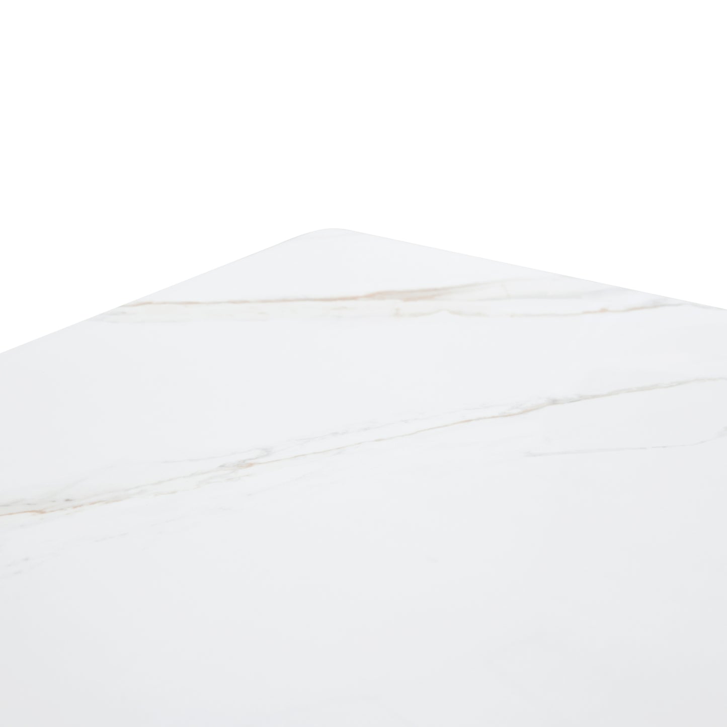 Zayle Modern Dining Table with a Rectangular Glass/Stone Tabletop in Steel