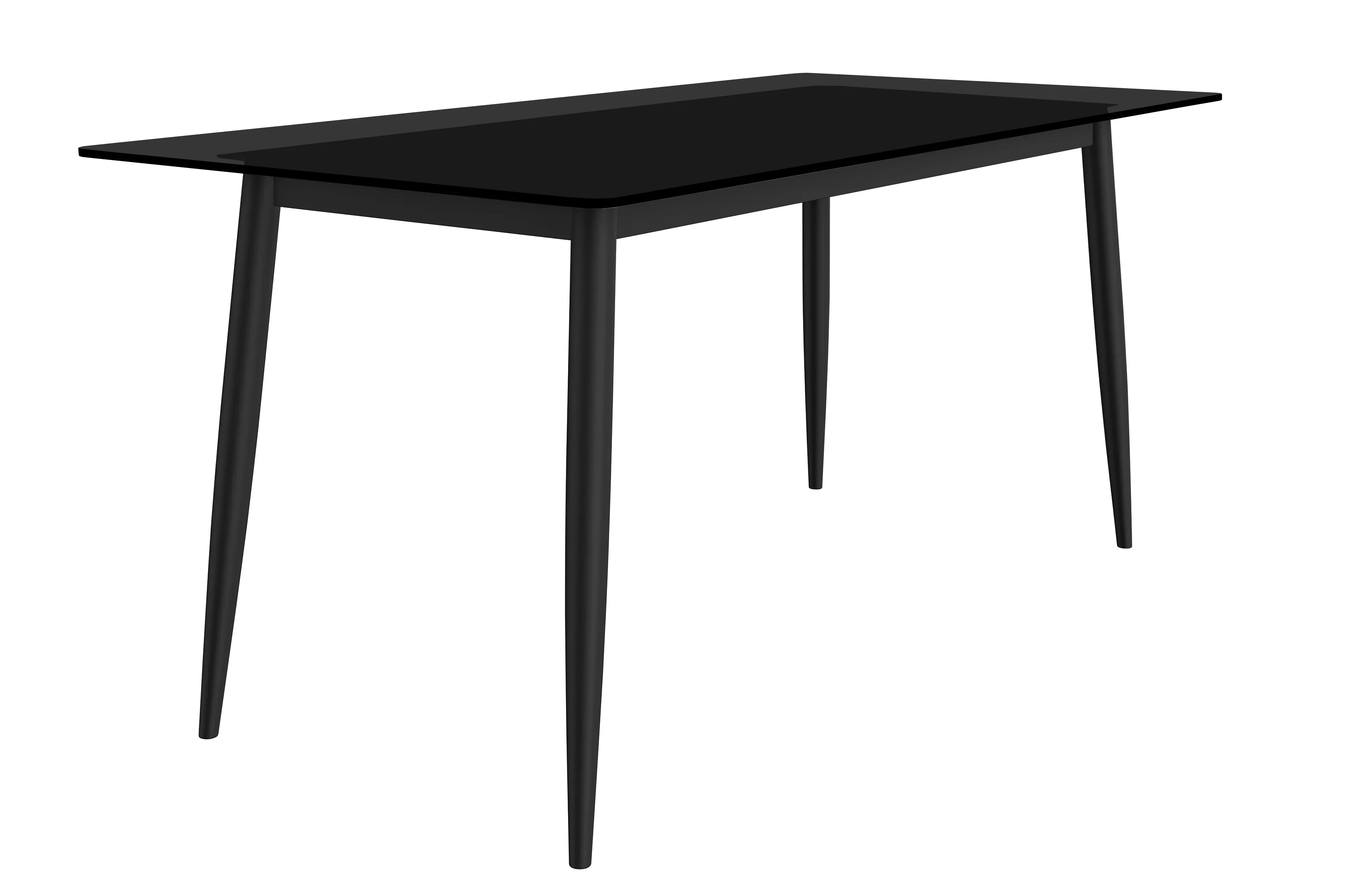 Zayle Modern Dining Table with a Rectangular Glass/Stone Tabletop in Steel - Elax Furniture