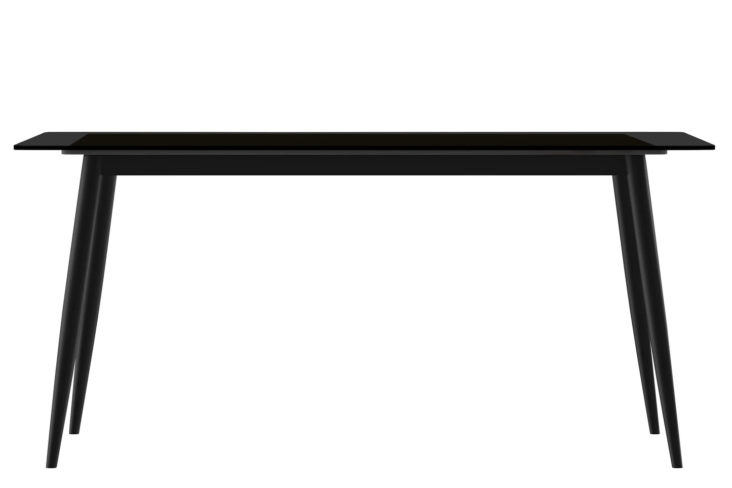 Zayle Modern Dining Table with a Rectangular Glass/Stone Tabletop in Steel - Elax Furniture