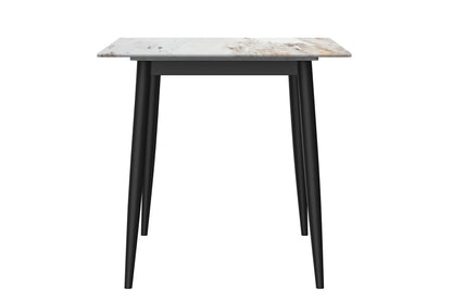 Zayle Modern Dining Table with a Rectangular Glass/Stone Tabletop in Steel - Elax Furniture