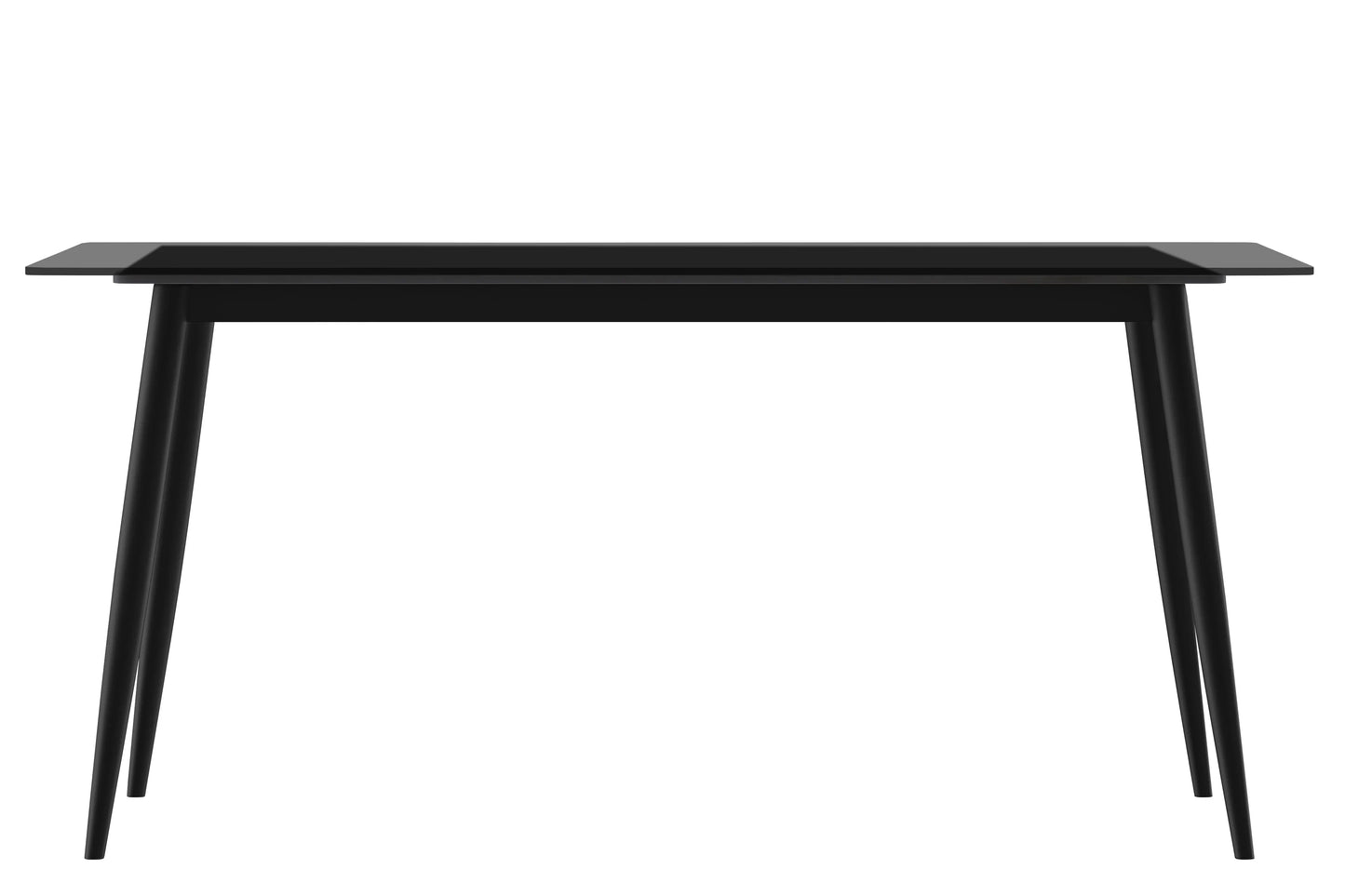 Zayle Modern Dining Table with a Rectangular Glass/Stone Tabletop in Steel - Elax Furniture