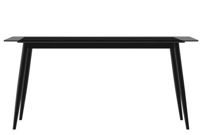 Zayle Modern Dining Table with a Rectangular Glass/Stone Tabletop in Steel - Elax Furniture