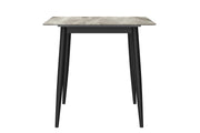 Zayle Modern Dining Table with a Rectangular Glass/Stone Tabletop in Steel - Elax Furniture