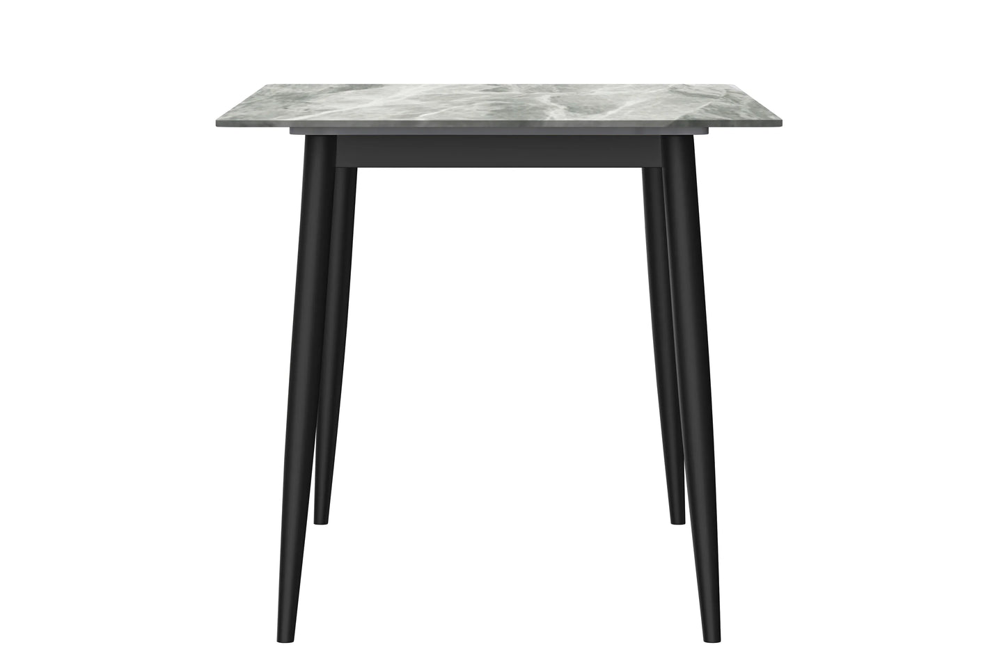 Zayle Modern Dining Table with a Rectangular Glass/Stone Tabletop in Steel - Elax Furniture