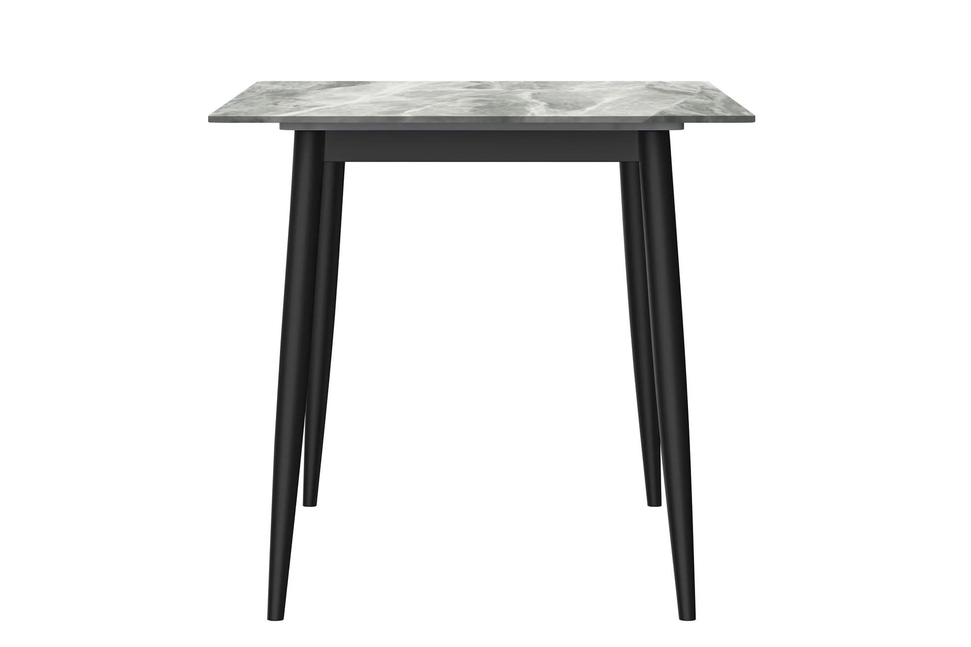 Zayle Modern Dining Table with a Rectangular Glass/Stone Tabletop in Steel - Elax Furniture