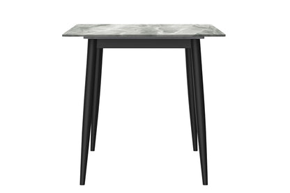 Zayle Modern Dining Table with a Rectangular Glass/Stone Tabletop in Steel - Elax Furniture
