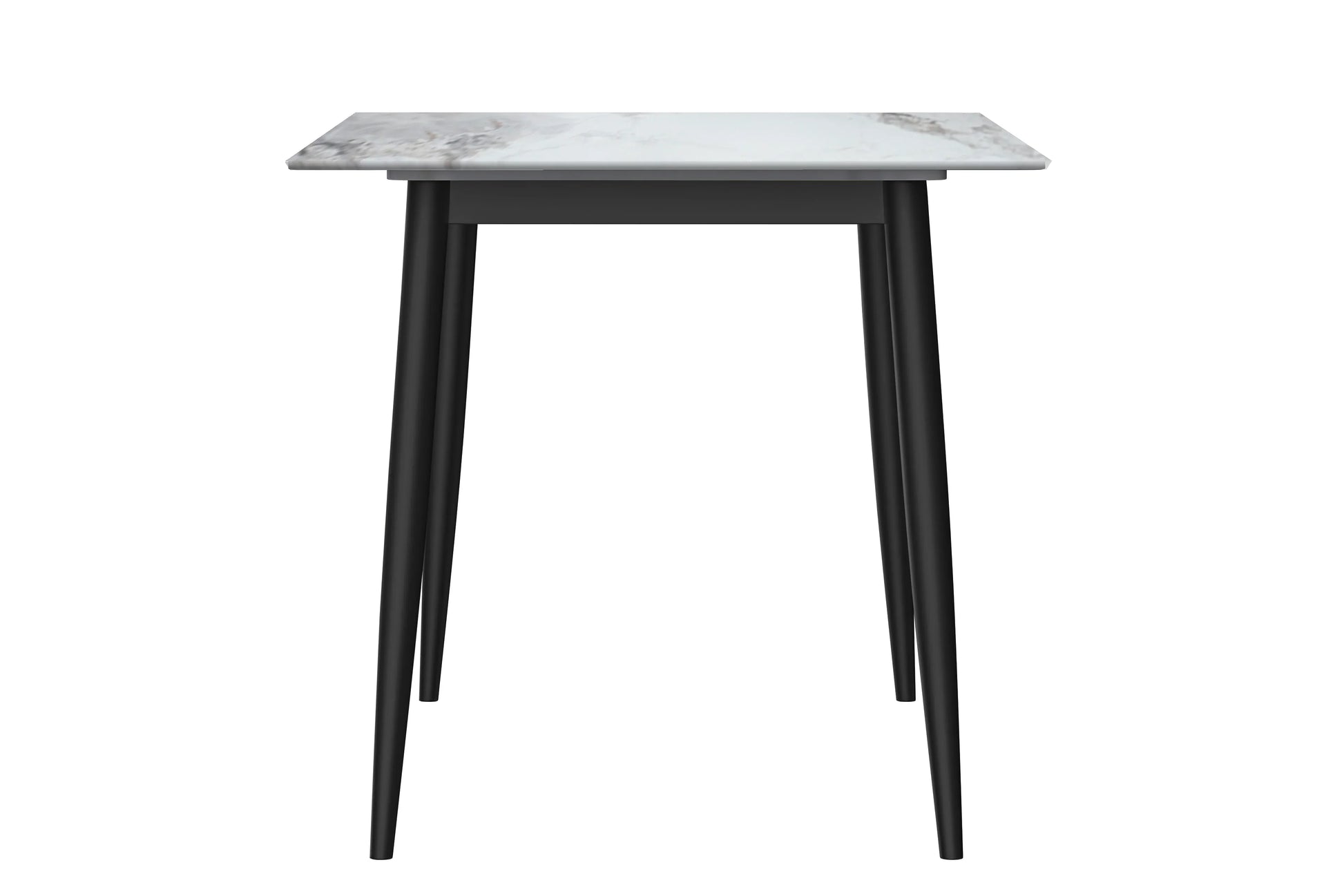 Zayle Modern Dining Table with a Rectangular Glass/Stone Tabletop in Steel - Elax Furniture