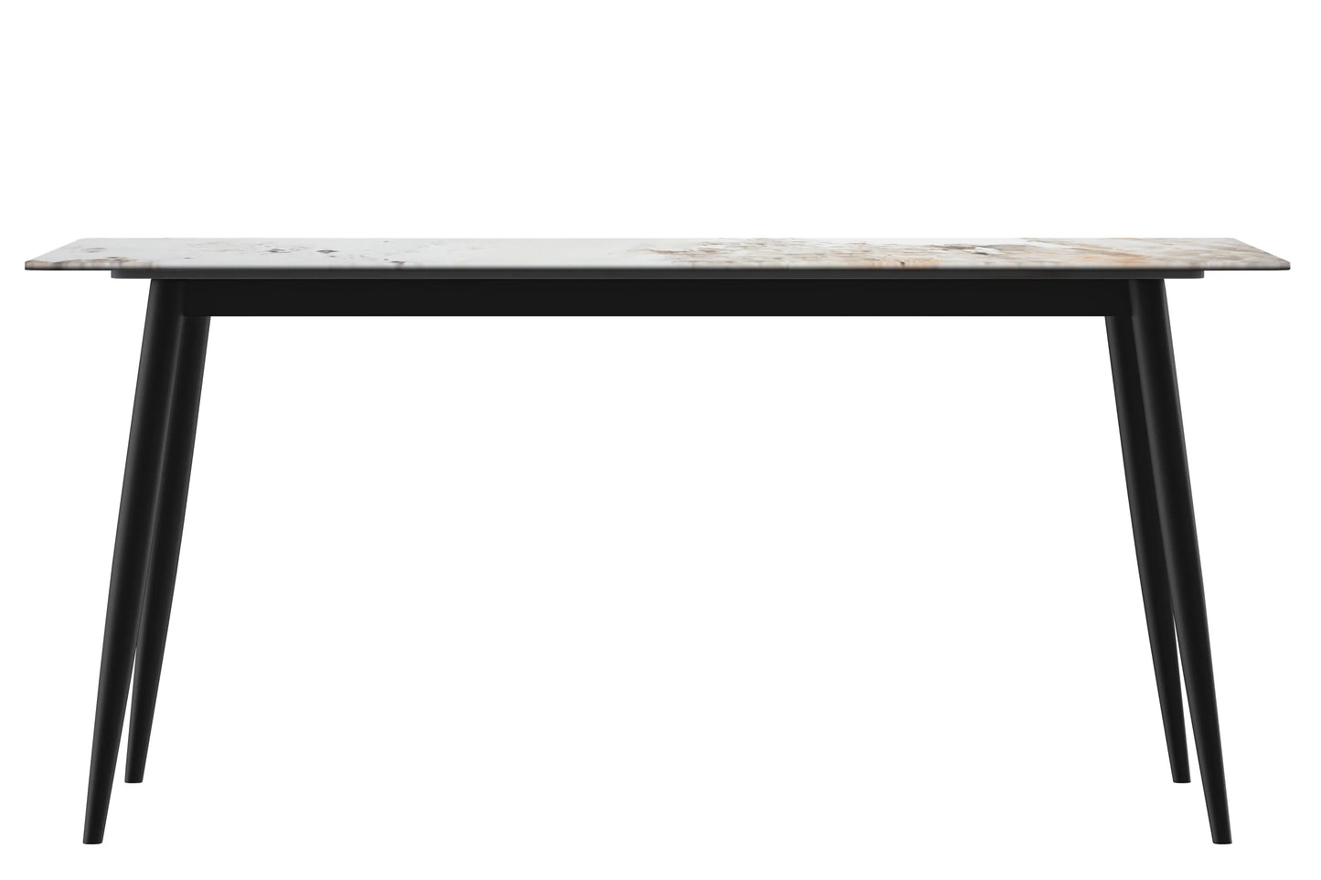 Zayle Modern Dining Table with a Rectangular Glass/Stone Tabletop in Steel - Elax Furniture