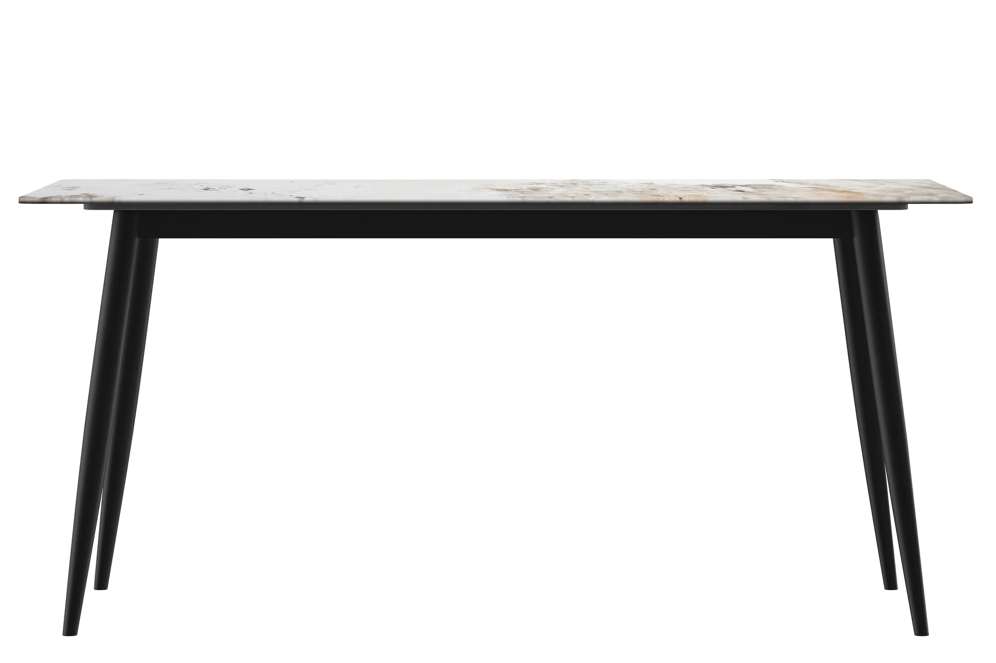 Zayle Modern Dining Table with a Rectangular Glass/Stone Tabletop in Steel - Elax Furniture