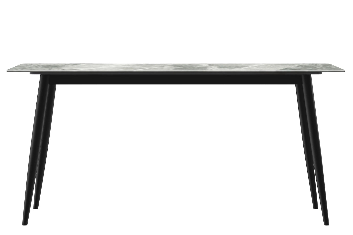 Zayle Modern Dining Table with a Rectangular Glass/Stone Tabletop in Steel - Elax Furniture