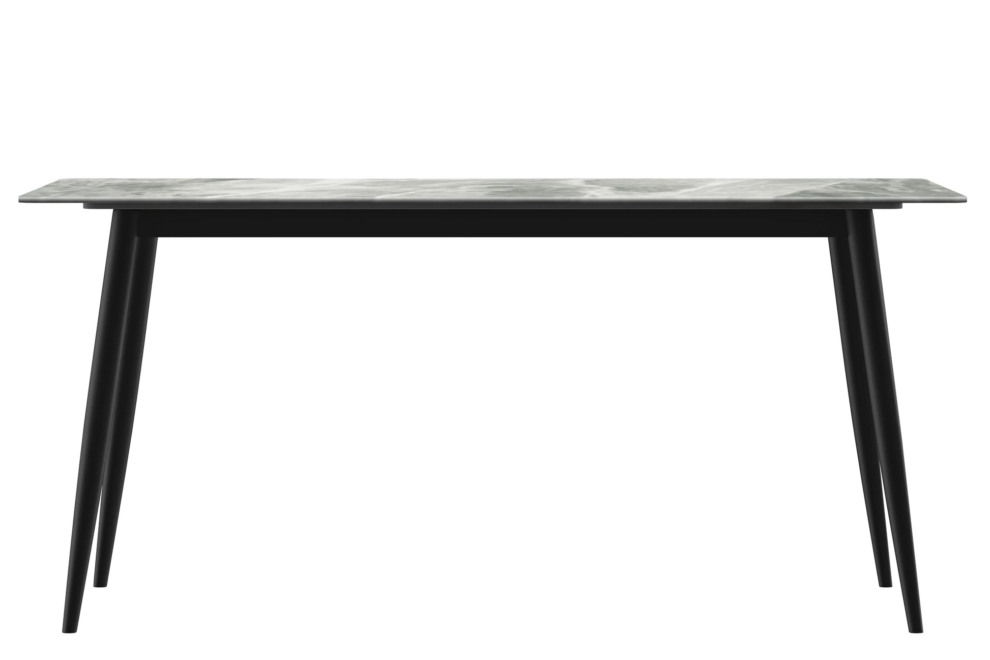 Zayle Modern Dining Table with a Rectangular Glass/Stone Tabletop in Steel - Elax Furniture