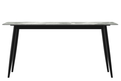 Zayle Modern Dining Table with a Rectangular Glass/Stone Tabletop in Steel - Elax Furniture