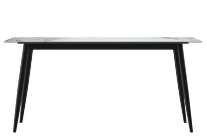 Zayle Modern Dining Table with a Rectangular Glass/Stone Tabletop in Steel - Elax Furniture