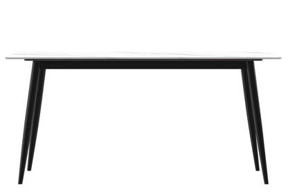 Zayle Modern Dining Table with a Rectangular Glass/Stone Tabletop in Steel - Elax Furniture