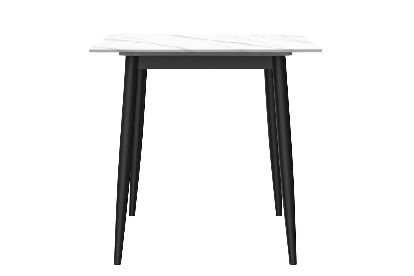 Zayle Modern Dining Table with a Rectangular Glass/Stone Tabletop in Steel - Elax Furniture