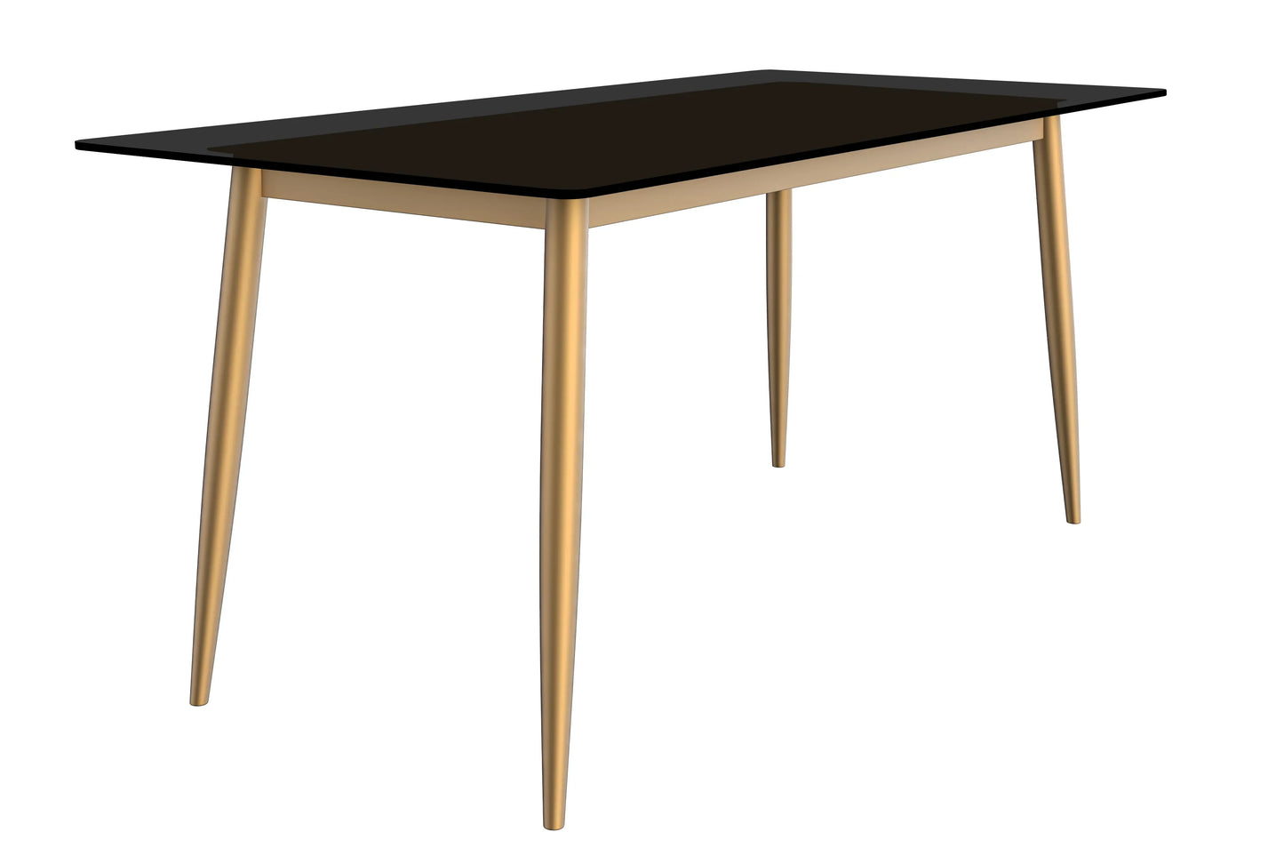 Zayle Modern Dining Table with a Rectangular Glass/Stone Tabletop in Steel - Elax Furniture