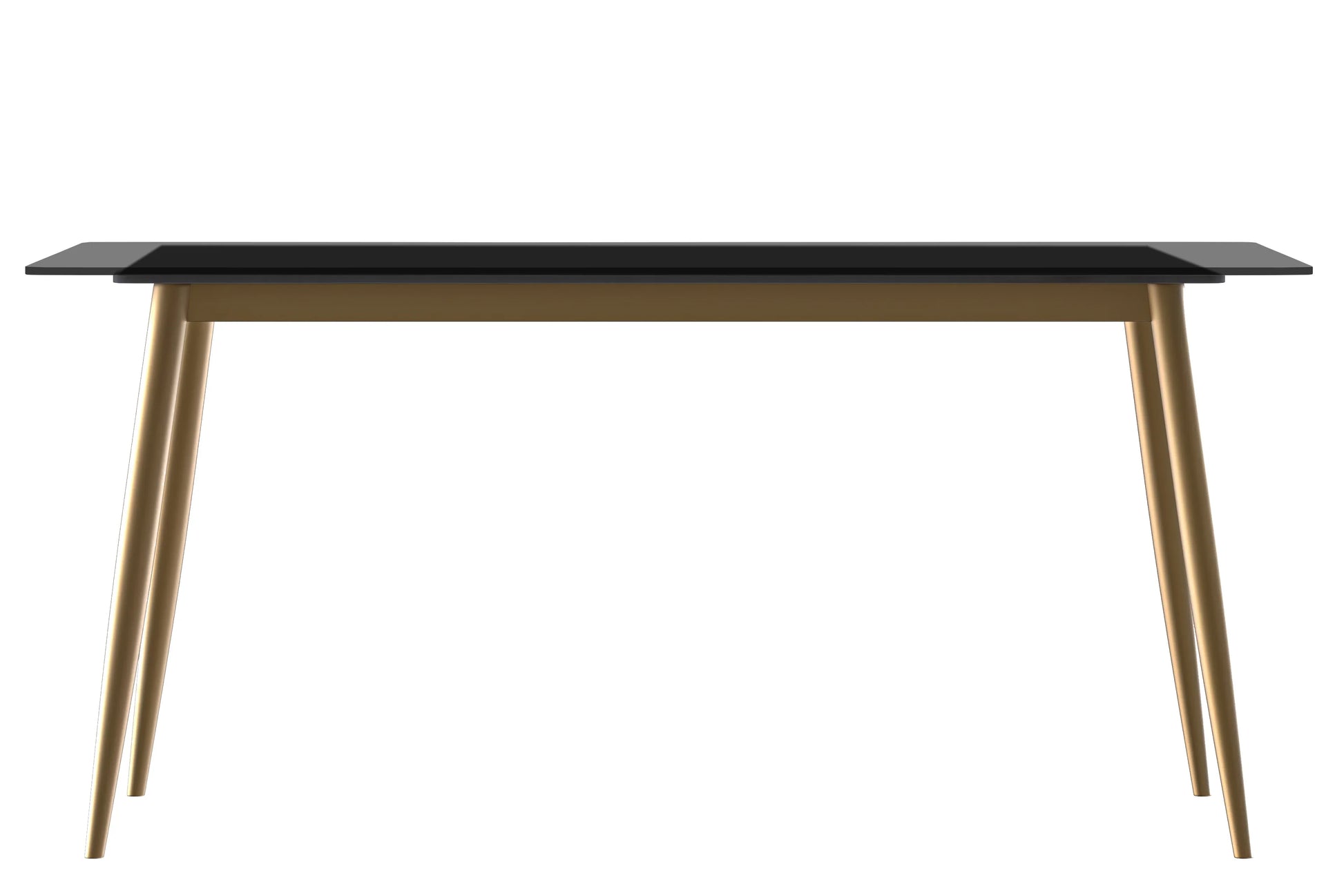 Zayle Modern Dining Table with a Rectangular Glass/Stone Tabletop in Steel - Elax Furniture