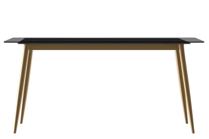 Zayle Modern Dining Table with a Rectangular Glass/Stone Tabletop in Steel - Elax Furniture