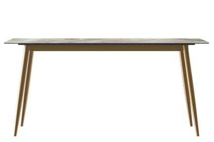 Zayle Modern Dining Table with a Rectangular Glass/Stone Tabletop in Steel - Elax Furniture