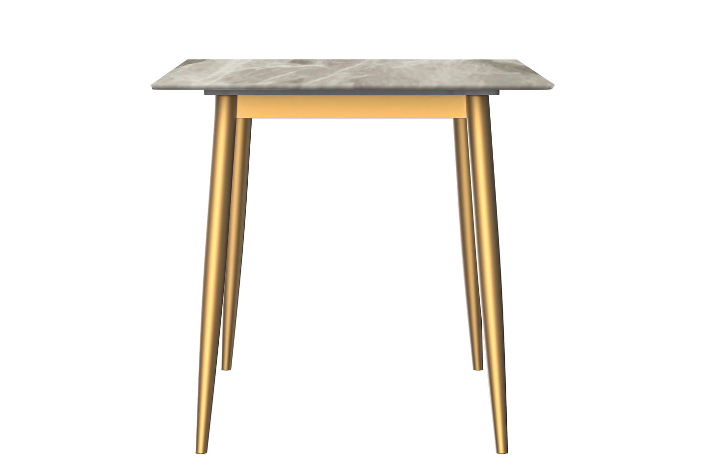 Zayle Modern Dining Table with a Rectangular Glass/Stone Tabletop in Steel - Elax Furniture