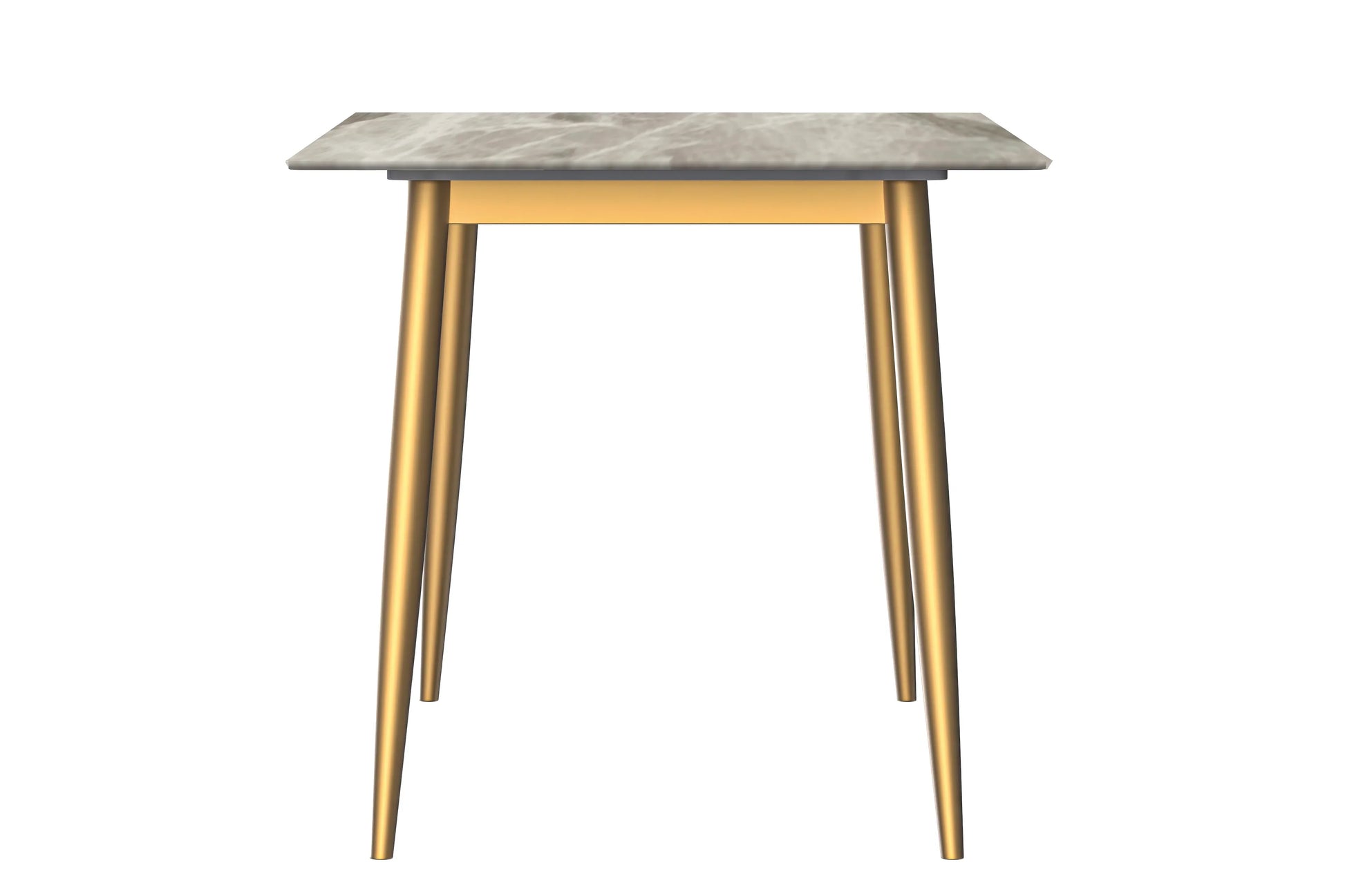 Zayle Modern Dining Table with a Rectangular Glass/Stone Tabletop in Steel - Elax Furniture