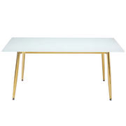 Zayle Rectangular Dining Table with a Sintered Stone Tabletop and a Stainless Steel Base