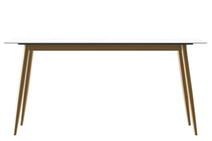 Zayle Modern Dining Table with a Rectangular Glass/Stone Tabletop in Steel - Elax Furniture